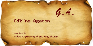 Güns Agaton névjegykártya